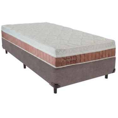 Imagem de Cama Box Solteiro e Colchão Benefit Molas Ensacadas Colchobel Cinza