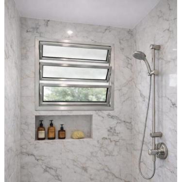 Imagem de Vitro Basculante de Alumínio Brilhante 60x100 Linha 25 - Brecorimo