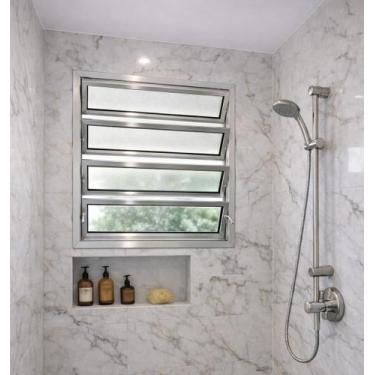 Imagem de Vitro Basculante de Alumínio Brilhante 80x60 Linha 25 - Brecorimo