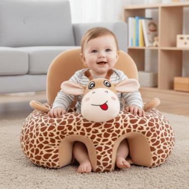 Imagem de Almofada Infantil De Apoio Para Bebê Manter A Postura Sentar pronto para uso (Girafa)