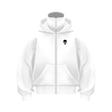 Imagem de Moletom Unissex Com Capuz Duplo E Zíper Frontal, Balaclava, Roupa Quen