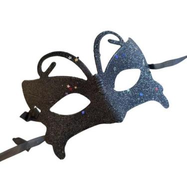 Imagem de Máscara de Rosto Borboleta com Glitter para Fantasia - Pistache Acessó