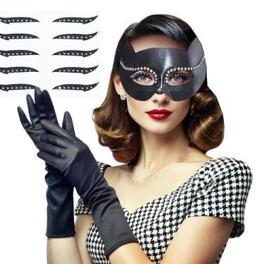 Imagem de Kit Acessório Fantasia Mulher Gato Halloween Carnaval Cosplay: Máscara