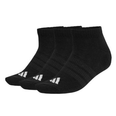 Imagem de Kit Meia Adidas Low - 3 Pares, Preto, Branco, 38/40