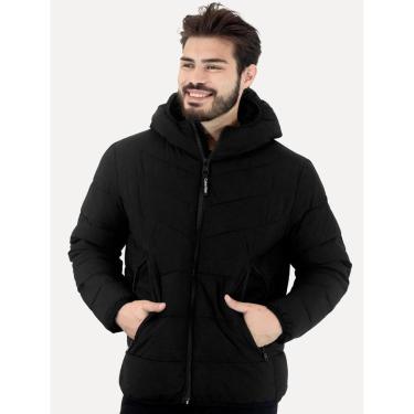 Imagem de Jaqueta Calvin Klein Masculina Hoodie Matelassê Ziper Preta-Masculino
