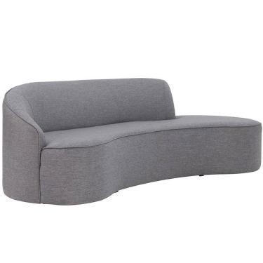 Imagem de Sofá Curvo 02 Lugares 150cm Braço Direito Eron Linho Cinza Mesclado - Nexta Casa