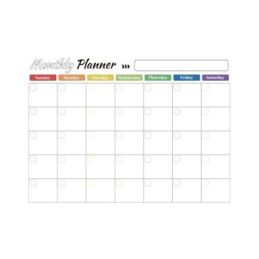 Imagem de Calendário Mensal Grande A4 Sem Data, Bloco De Planejamento De Mesa Co