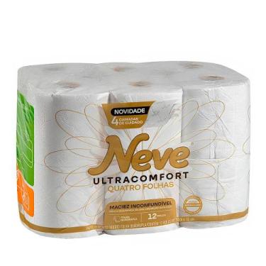 Imagem de Papel Higiênico Neve Ultracomfort Folha Quádrupla 12 Unidades  20m, 12