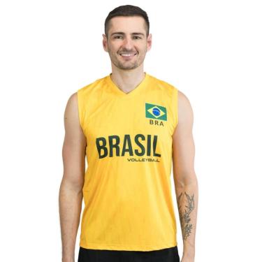 Imagem de Camisa de Vôlei Brasil 2024 Amarela Masculina-Masculino