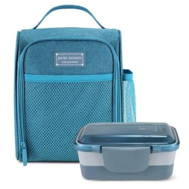Imagem de Kit Bolsa Térmica E Pote De Marmita 2 Andares Concept Azul - Jacki Des