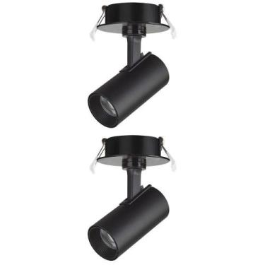 Imagem de Kit 2 Spot Led Foxlux Embutir 7w 3000k Bivolt Preto