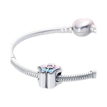 Imagem de Pulseira Feminina Banhada a Prata 925 Com Berloques De Girassol E Cere