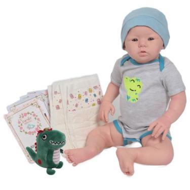 Imagem de Boneco Bebe Reborn Realista Abigail Menino Jacarezinho - Cegonha Rebor