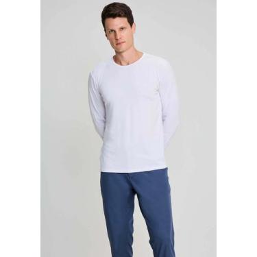 Imagem de Camiseta docthos slim manga longa térmica felpada, 001 branco, G