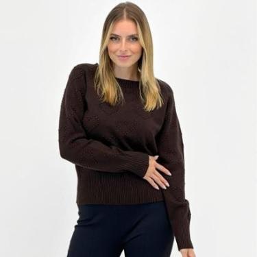 Imagem de Blusa Facinelli Tricot Gola Redonda com Corações Feminina-Feminino