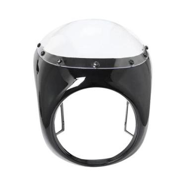 Imagem de Farol Frontal Vermelho E Branco Para Motocicleta Com Para-brisa Univer