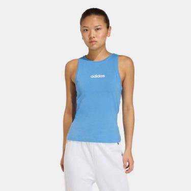 Imagem de Regata Adidas Logo Linear Feminina, Azul, M