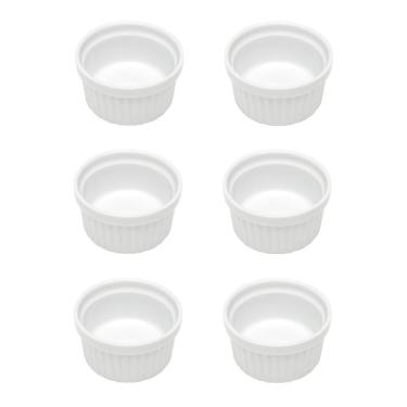 Imagem de Cj 6 Ramequins de Porcelana Branca Classic 50ml 6x4cm Lyor