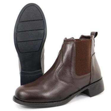 Imagem de Bota Botina Feminina Cano Baixo Café - JULIA GRANADO