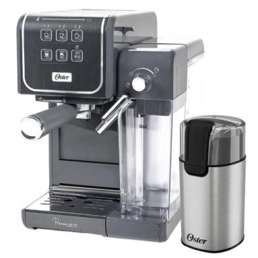 Imagem de Kit Cafeteira PrimaLatte Touch e Moedor de Café Elétrico Oster, 110V