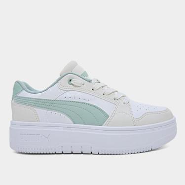 Imagem de Tênis Puma Rebound Femme Low Bdp Feminino, Branco, Verde, 37