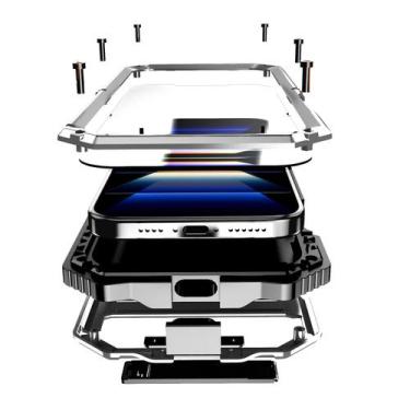 Imagem de Capa Lunivop para iPhone 16 Pro Max, amortecedor de metal de nível mil