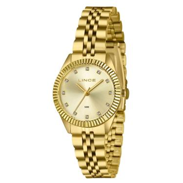 Imagem de Relógio LINCE analógico feminino dourado LRGM058L32 C1KX
