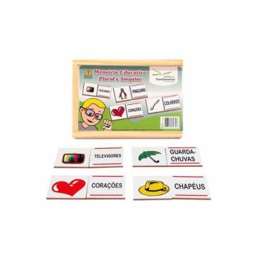 Imagem de Memória Educativa Plural e Singular c/ 40 pcs - FUNDAMENTAL BRINQUEDOS