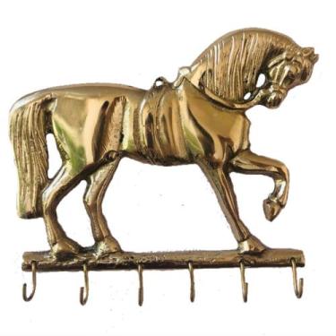 Imagem de porta chave cavalo bronze decoração casa parede artesanato - artdaniel