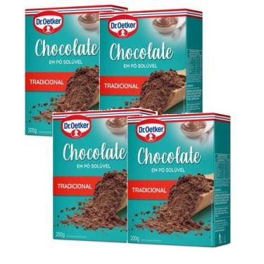 Imagem de CHOCOLATE EM PÓ TRADICIONAL DR OETKER 200G - KIT C/4un