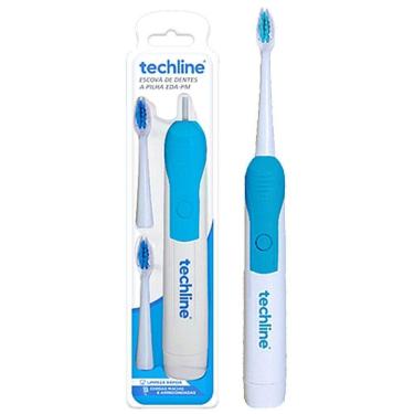 Imagem de Escova Dental Elétrica Eda-01 Techline Com Refil Extra Azul