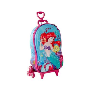 Imagem de Mala Infantil Pequena Sereia 3d Com Rodinhas - Verde