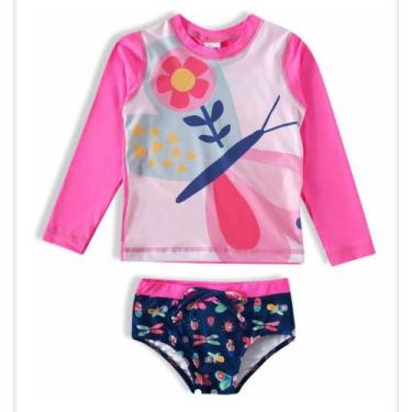 Imagem de Roupa De Praia Bebe Menina Camisa Uv Calcinha Biquini Tiptop, 8 anos, 