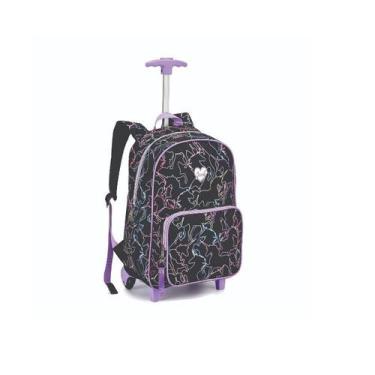Imagem de Mochila Just Unicórnio com Rodas, Preto, U