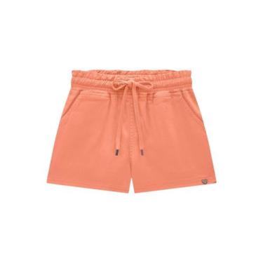 Imagem de Shorts Menina Kukiê em Sarja na cor Coral Neon, 4