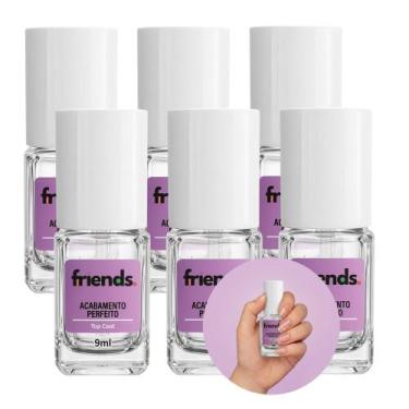 Imagem de Kit 6 Base Esmalte Finalizador Incolor Acabamento Perfeito Top Coat Fr