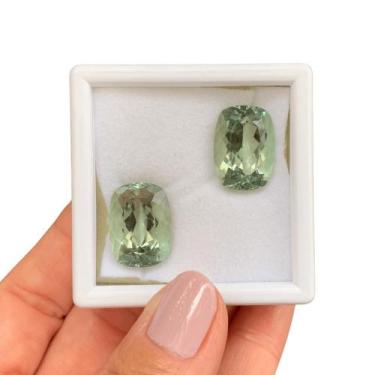 Imagem de Prasiolita Cushion Baguete Par 29,33ct - ENE2ESE
