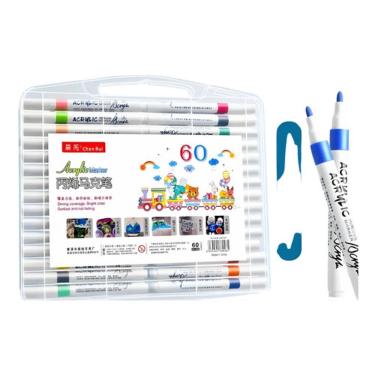 Imagem de Super Kit Canetinhas Profissional Ponta profissional 60 pcs 1°linha  Acrilic Maker