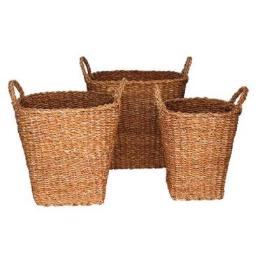Imagem de Jogo De Cesta L'hermitage Em Fibra Natural 3 Peças - 24428
