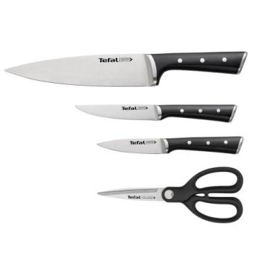 Imagem de Bloco de Facas Inox 5 Peças Ice Force para Cozinha Aço Inox Preto Tefa