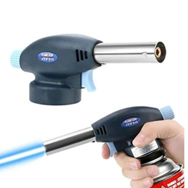 Imagem de Maçarico de Culinária com Controle Manual Azul Chama Ajustável 1300°C Design Ergonômico Top Rio Comercial