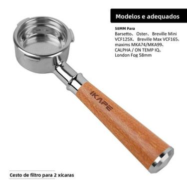 Imagem de Portafilter Sem Fundo Com Cabo De Madeira Para Delonghi, Barsetto, Ber