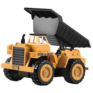 Imagem de Carro de Controle Remoto DMT6877 com Montagem e Manobras Caçamba Amarelo DM Toys