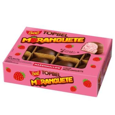 Imagem de TopBel Marshmallow Sabor Moranguete com Cobertura Sabor Chocolate ao L