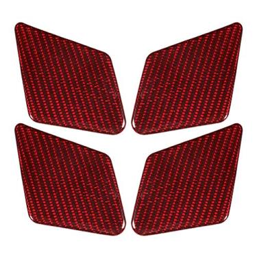 Imagem de Aramox 4 peças de fibra de carbono interior tigela de porta guarnição decoração maçaneta de porta tigela guarnição adequado para classe C classe E W212 W204