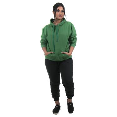Imagem de Conjunto Feminino Calça Preta e Blusa de Moletom cor Verde