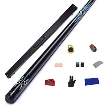 Imagem de LIUHD Tacos de Bilhar de Bilhar para Sinuca de Entretenimento Snooker Bilhar Acessórios Completamente Retos, Conjunto de Tacos de Piscina com Estojo Rígido para Sala de Jogos, Bilhar e Bar, C, em Caixa