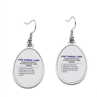 Imagem de Brinco Five Things I Like Cairn Terrier - Brincos pendentes Cairn Terrier para meninas - Presente de festa de aniversário dos namorados