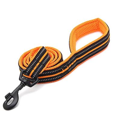 Imagem de GERYUXA Coleira para adestramento de cães, coleira de caminhada para cães grandes, médios, cabo de corda durável com torção (tamanho: 2 x 1,5 cm, cor: laranja)