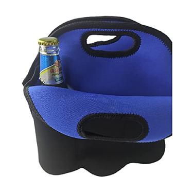 Imagem de Pacote com 6 sacos térmicos de neoprene para garrafa de bebê, bolsa térmica para garrafa de água e cerveja para viagem com alça de transporte segura (azul marinho)